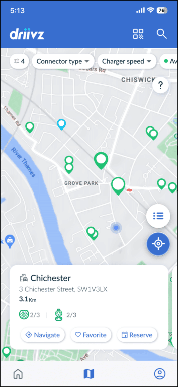EV charging App Map