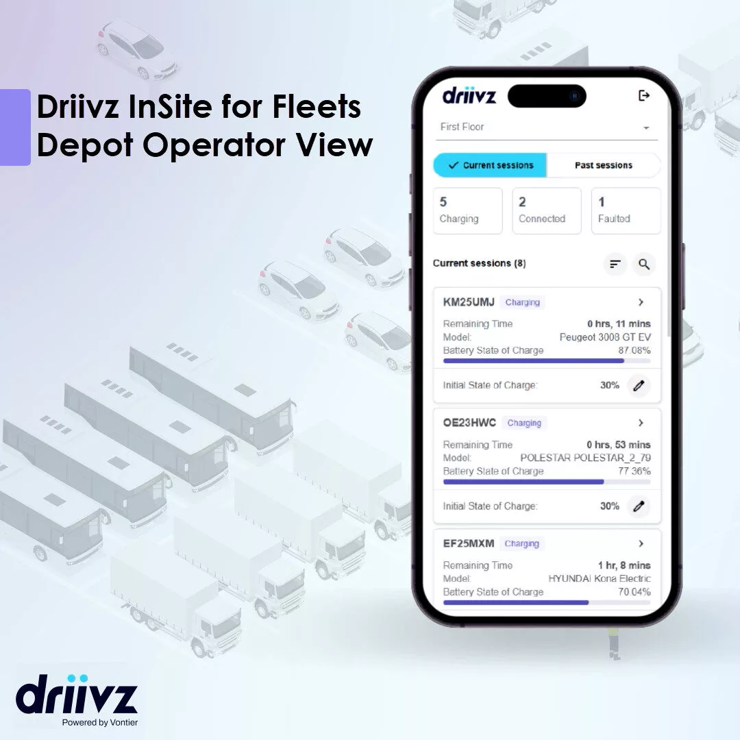 Driivz InSite for Fleets Depot Operator View